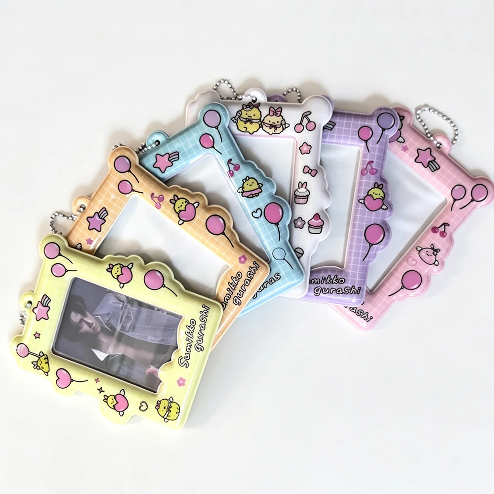 Cute Cartoon Card Holder 3 Inch Photo Protective Cover Kpop Idol Card Holder Backpack Accessories Pendant Keychain Gifts