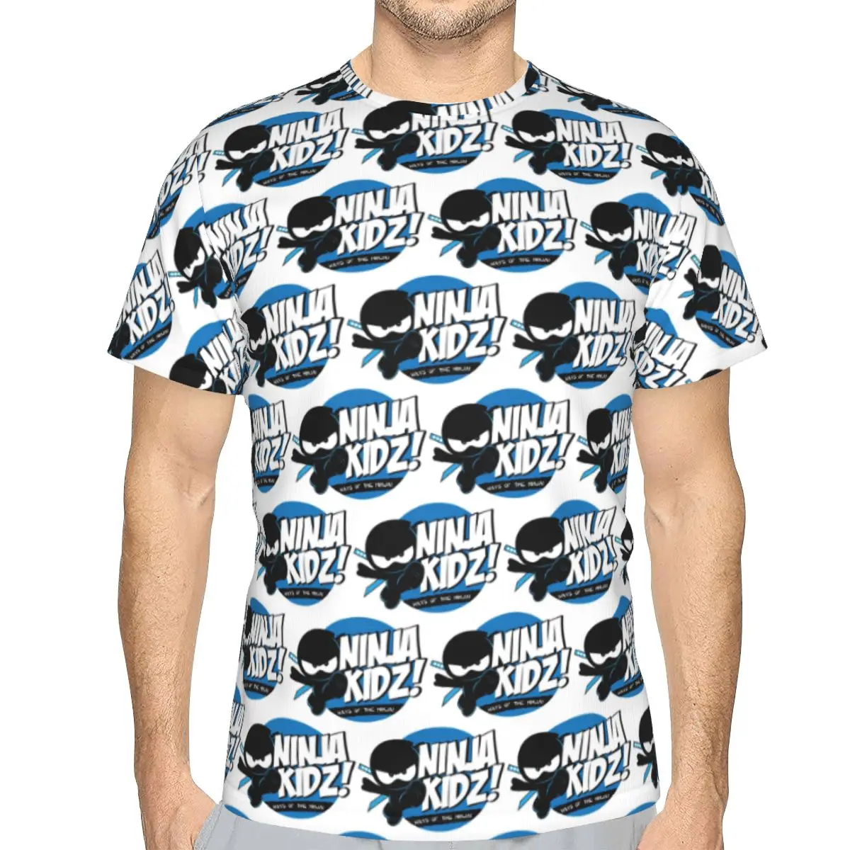 Ninja Kidz 100% Cotton T-Shirt Men'sFunny T Shirts Men Round Neck Short Sleeve