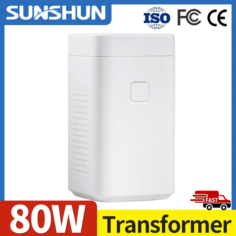 Shunhong 80W portable transformer 220V to 110V / 110V to 220V voltage converter, dental cleaner, curling iron, shaver