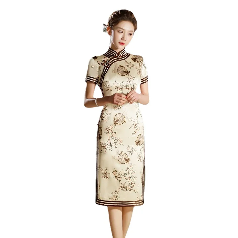 Robe de style chinois rétro pour jeunes filles, Cheongsam Qipao améliorée, Real InjYoung, haute qualité, nouveau, 2024