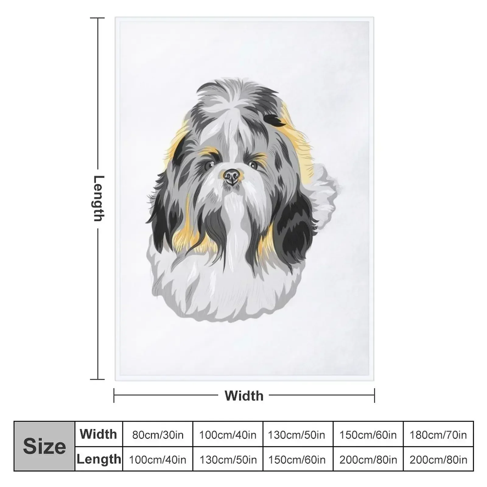 Shih tzu dog breed sketch cute little beauty long hair Throw Blanket Comforter Weighted Thermals For Travel Blankets