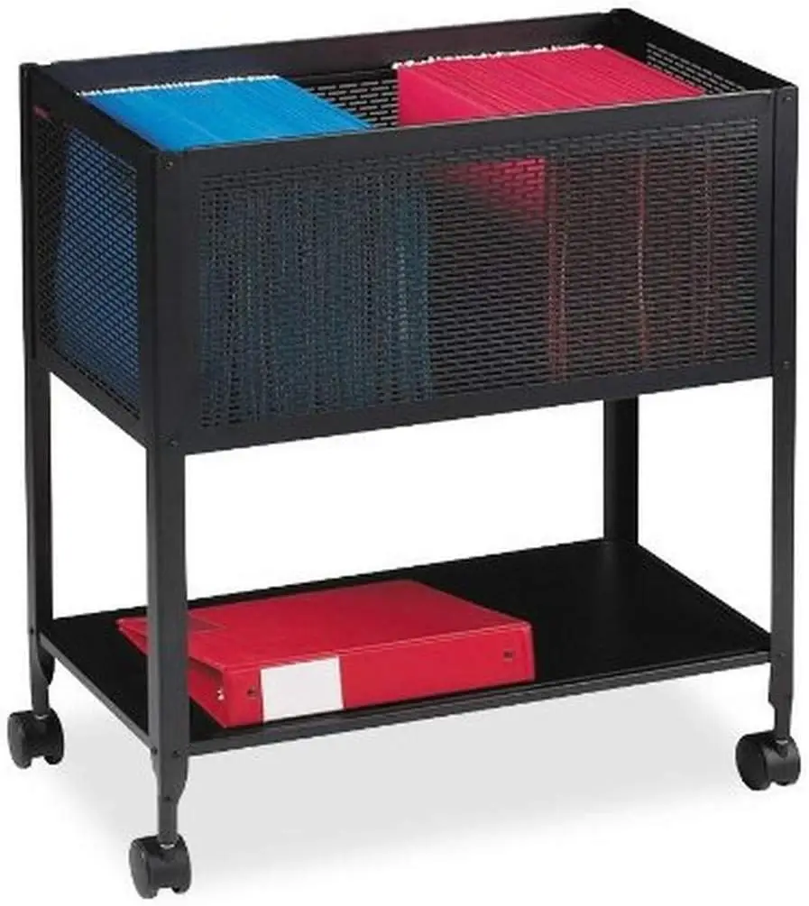

Mesh Rolling File Cabinet, 12.5x25x28.25 Inches, Black - Durable Storage with Smooth Wheels for Office or Home