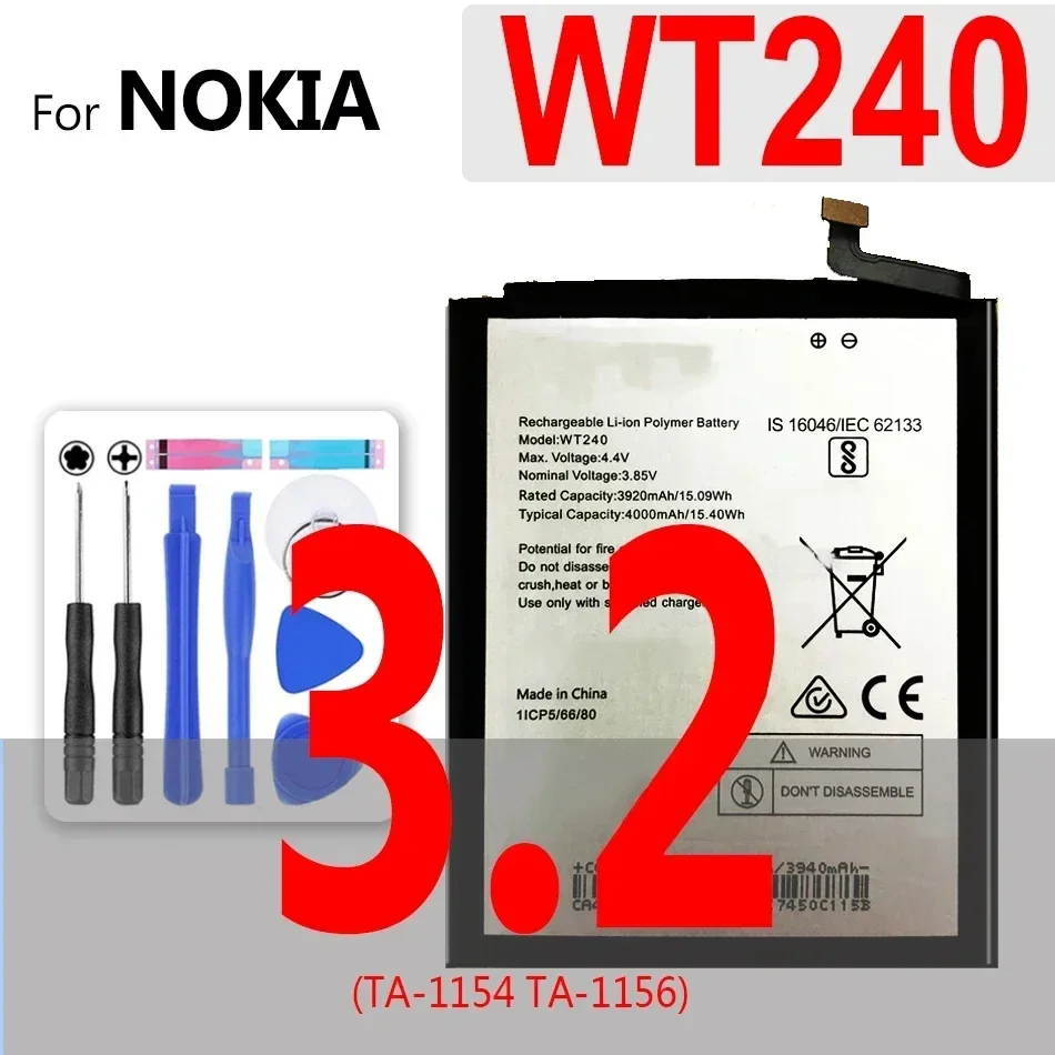 Battery HE319 HE336 HE316 HE341 HE321 HE330 HE338 HE342 For Nokia 2 3 3.1 3.2 5 6 2nd 7 7.1 plus 8 8.1 9 X6 X8 X71 2018 TA-1029