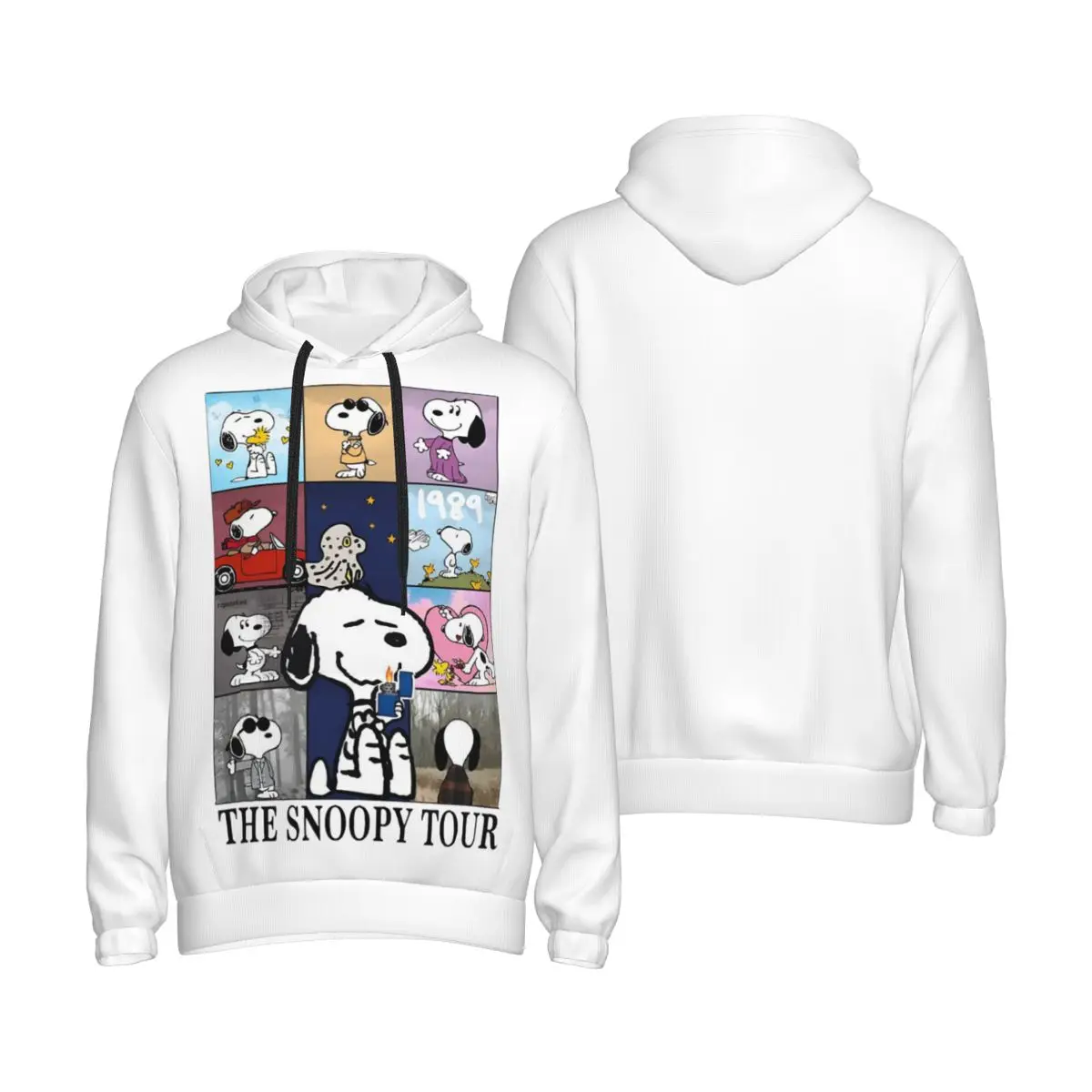 Snoopy Cartoon Tour Pocket Hoodie For Men Women Sweatshirt 3D Print Funny Comic Hoodies Hoodie Pullover Long Sleeve Shirts