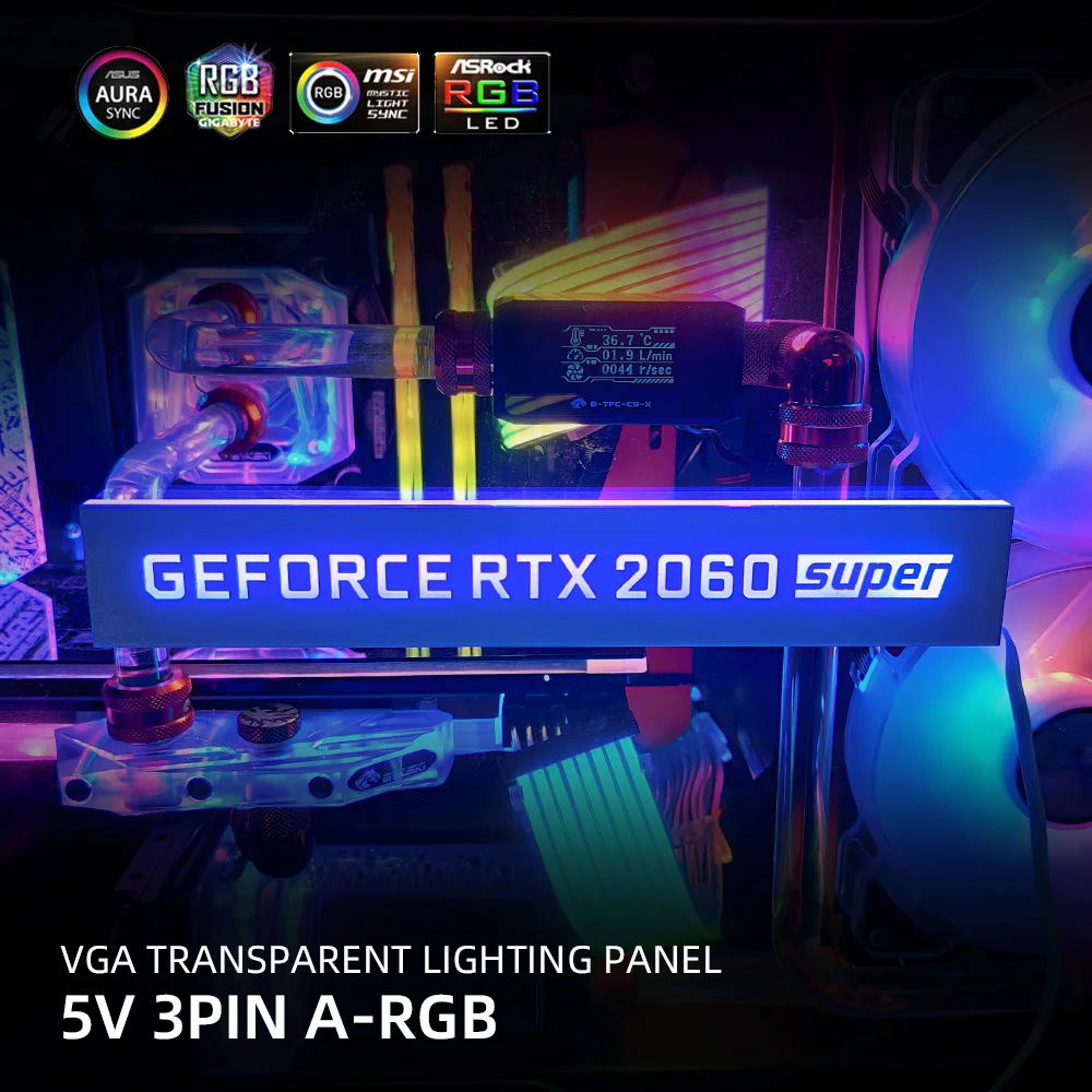 Video Card Decoration A-RGB VGA Cover Customize RGB GPU Side Panel Customizable 5V3PIN/12V4PIN AURA Cooler Custom Lighting Board