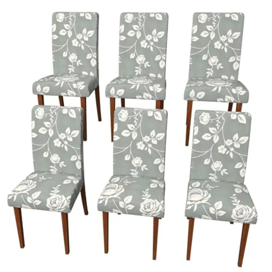 

Stretch Dining Chair Covers Set of 6, Floral Print Chair Covers, Soft Removable Washable, Pet Friendly Furniture Protector, Uni