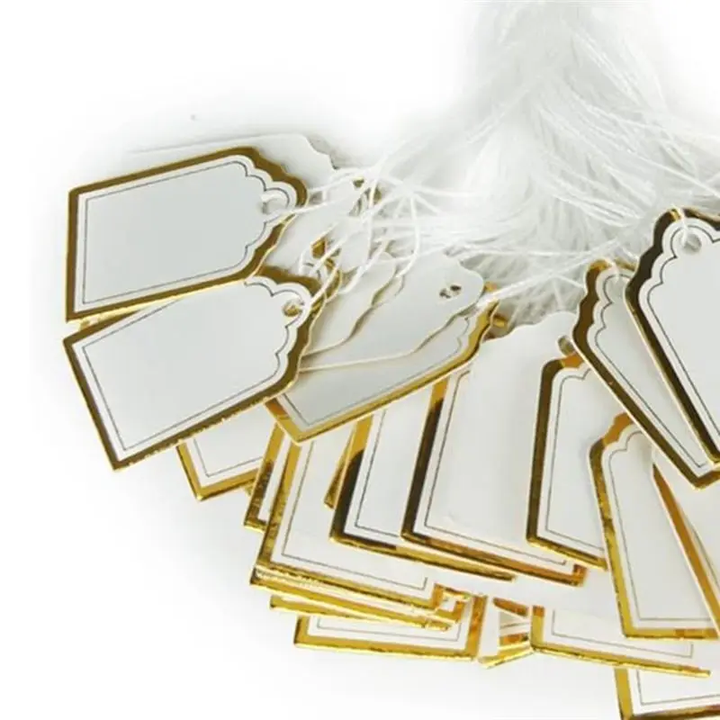 500Pcs Rectangular Jewelry Price Label Tags With Hanging String For Rings Bracelets And Earrings Display Tags-A78G