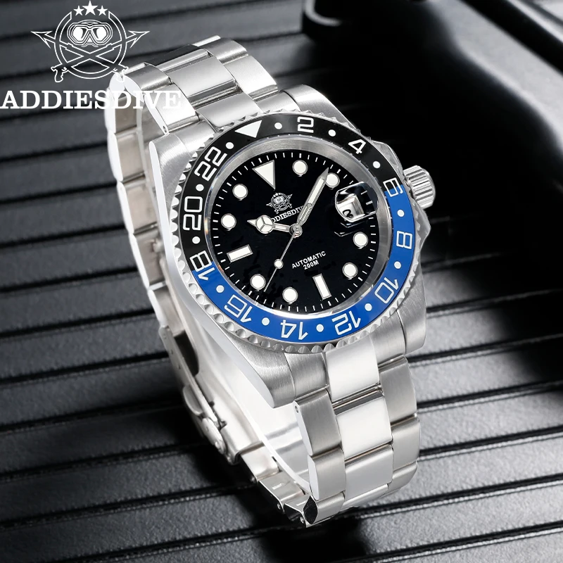 ADDIESDIVE Men's Mechanical Watches Luxury Sapphire Mirror 200m Waterproof Luminous Watch Ceramic Bezel 8215 Automatic Watch New