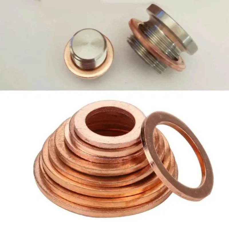 100/50/10pcs M5 M6 M8 M10 M12 M14 Solid Copper Washer Shim Flat Ring Gasket Rings Seal Plain Spacer Washers Fastener