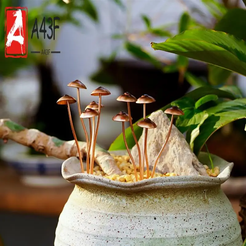 

A43F-Metal Mushroom Garden Statue Stake,Flower Pot Decoration,Outdoor Statue Mushroom Ground Decoration For Garden