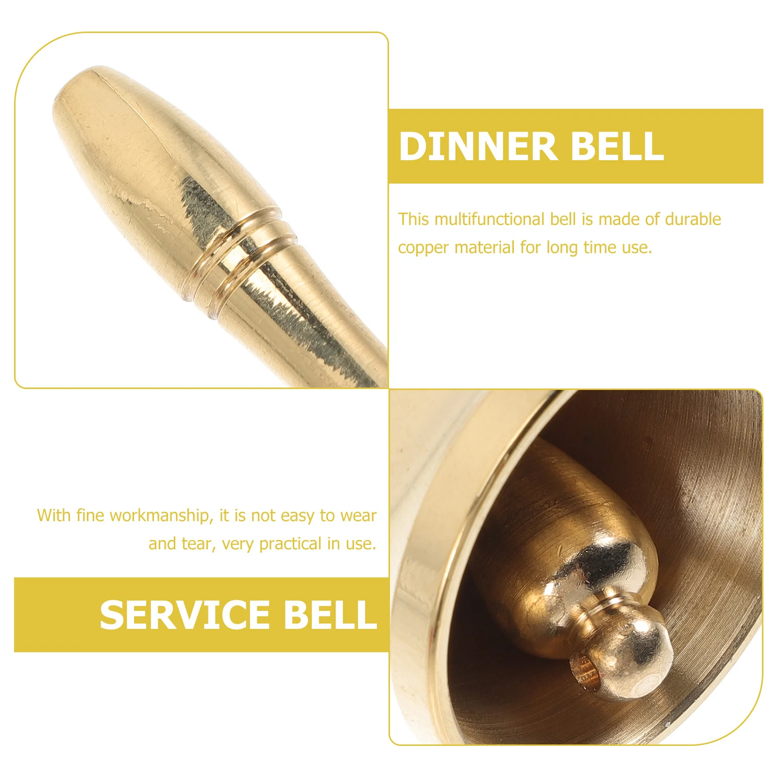 

Hand Small Brass Bell Clear Sound Portable Metal Bell For Hotel Restaurant School Service Call Dinner Wedding Christmas