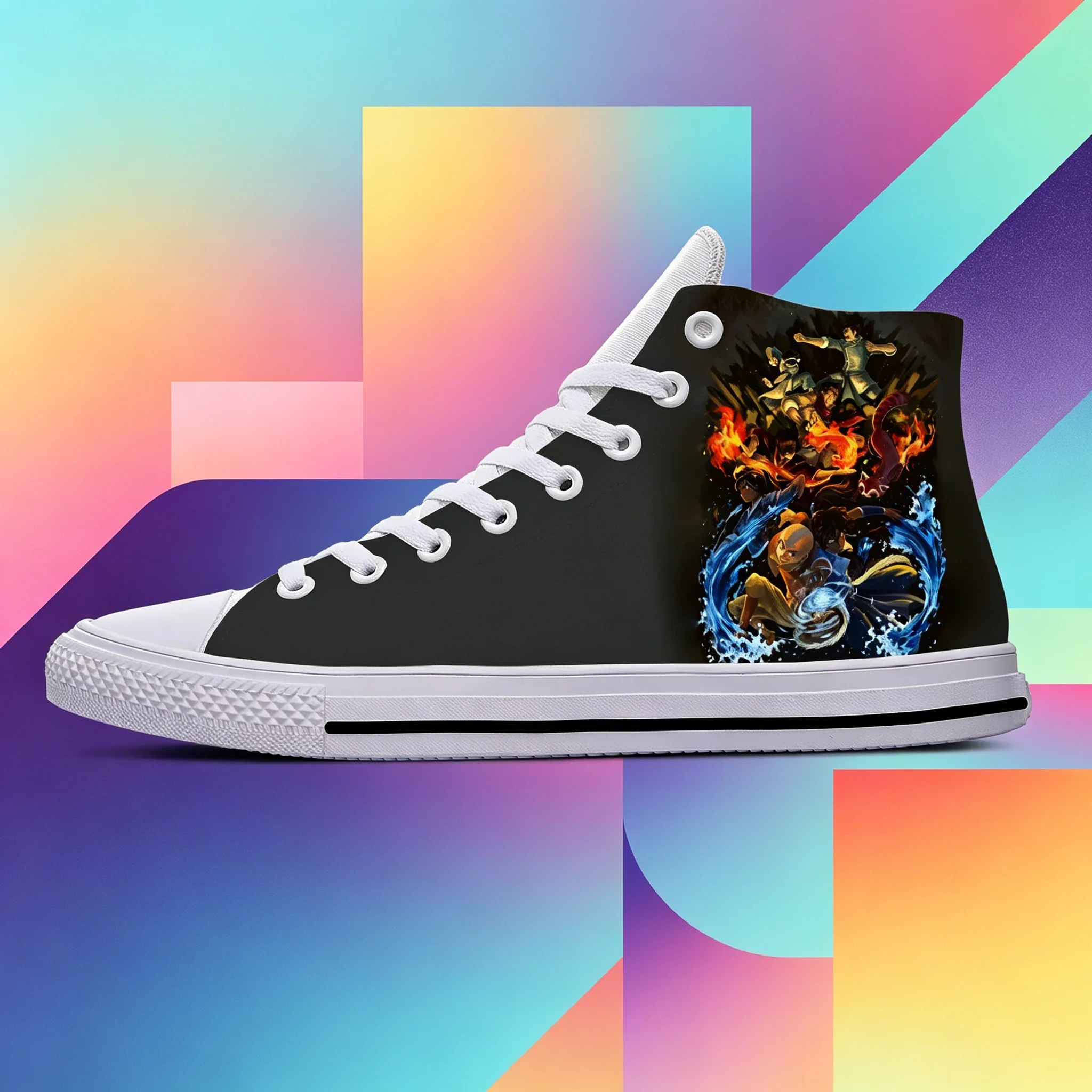 

Avatar The Last Airbender Casual Shoes Unisex Anime Sneakers Cartoon Print Aang Sokka Toph Walking Shoes
