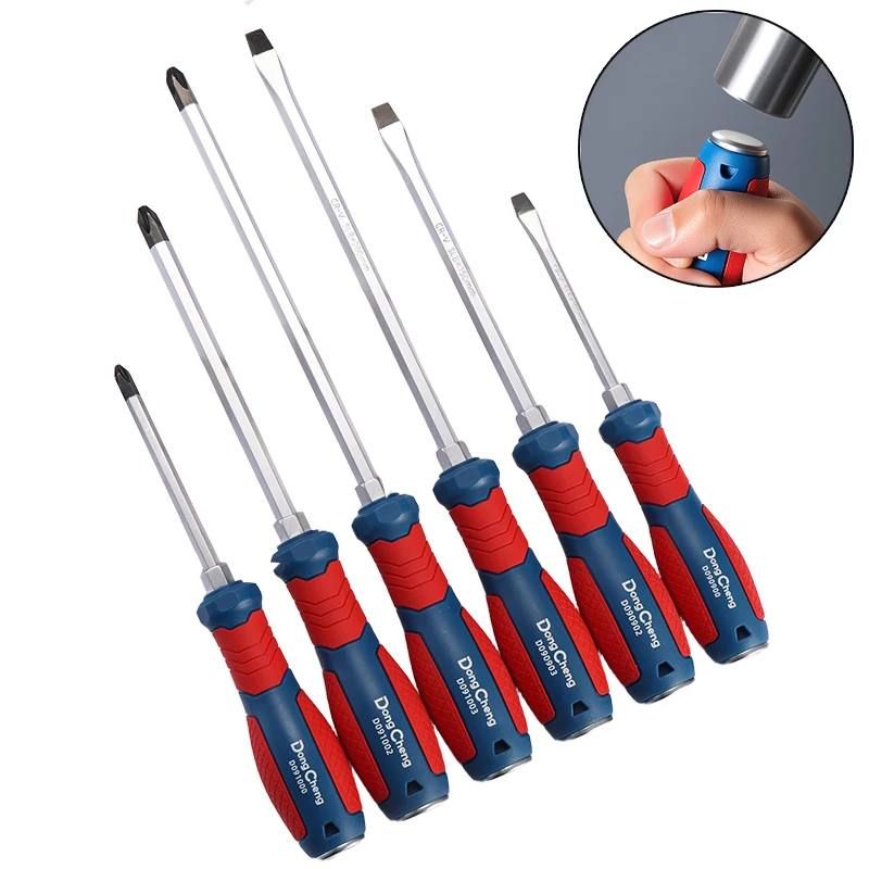 Heavy-Duty Strike-Through Screwdriver, S2 Alloy Steel & Hex Shaft with Strong Magnetic Tip｜Industrial Screwdriver Tool