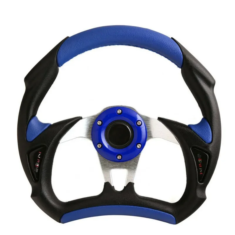Universal 13 inch Racing Car Steering Wheel Stitching Sport F1 JDM PU Leather blue view 2