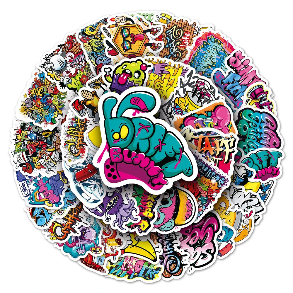 10/30/50PCS Cool Street Hip Hop Style Graffiti Stickers Cartoon PVC Decals Classic Toy DIY Suitcase Fridge Phone Skateboard Gift