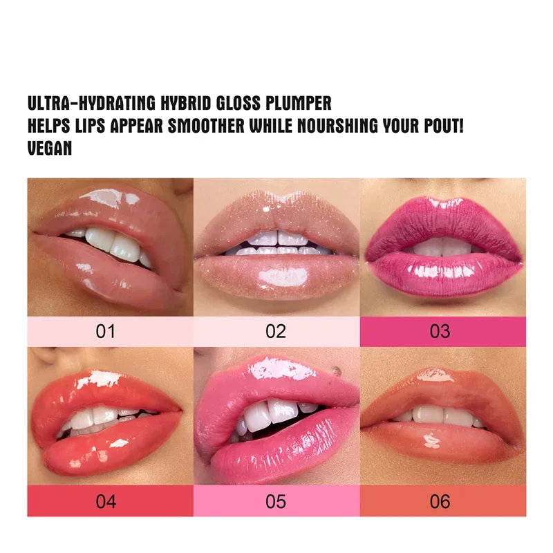 HANDAIYAN mempertebal bibir membuat lubang air, Booster Gloss berkilau tinggi untuk Plumper mencari bibir, bersinar ekstrim, Volume kristal, minyak bibir panas