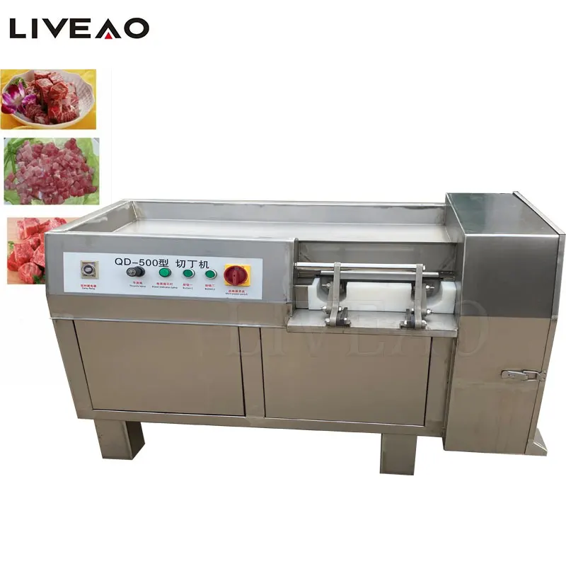 Stainless Steel Chicken Beef Pork Cube Dice Cutting Machine Micro-Frozen Meat Dicing Machine Processing Equipment