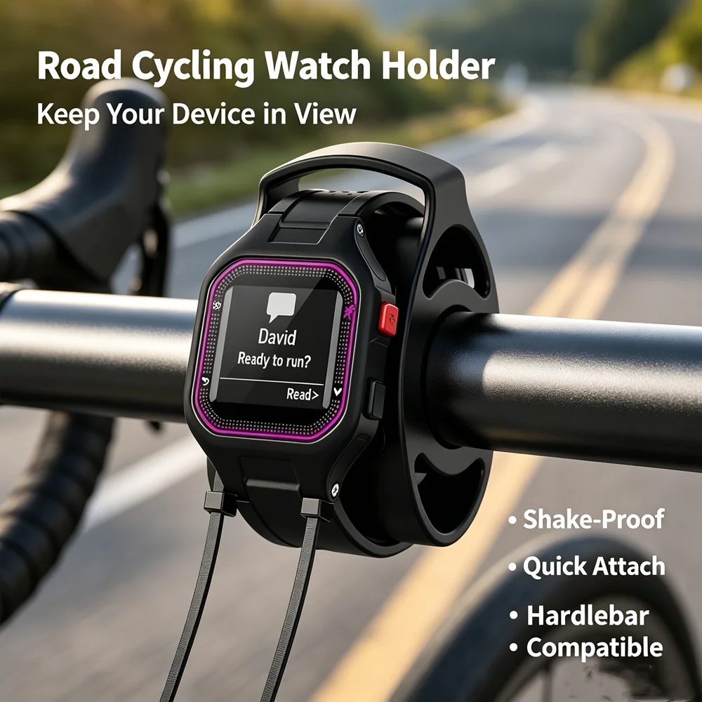 Cycle Mount for Garmin/Suunto/Fitbit/Polar/TomTom/Ticwatch/Huawei/ZTE/Samsung/Apple,Alu+Si AntiSlip,Quick Release Accessories