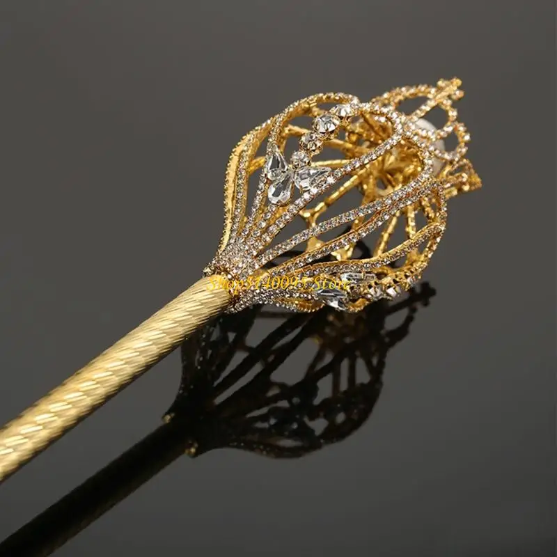 DXAE musujące miedziane cyrkonie magiczne berło dla fantasy odgrywanie ról przedstawienia teatralne wydarzenie dla dzieci