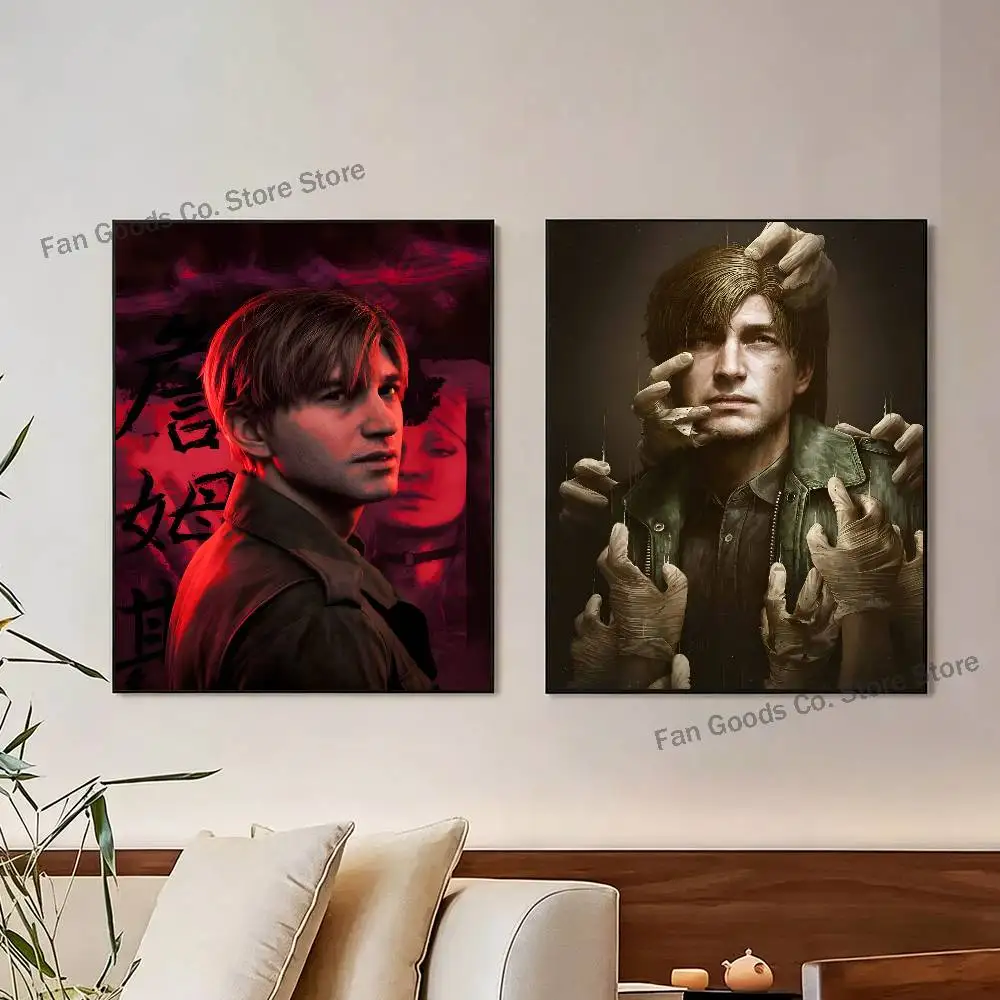 S-Silent Hill Game 2 remake Vintage Poster HD art sticky wall waterproof home living room bedroom bar aesthetic decoration