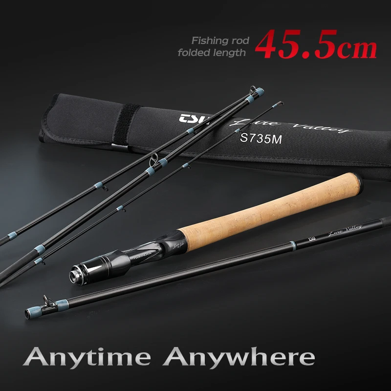 

TSURINOYA LURE VALLEY Foldable Portable Fishing Rod 1.98m 2.08m 2.21m 2.44m 5 Section FUJI Guide Packable Series Trout Bass Rod