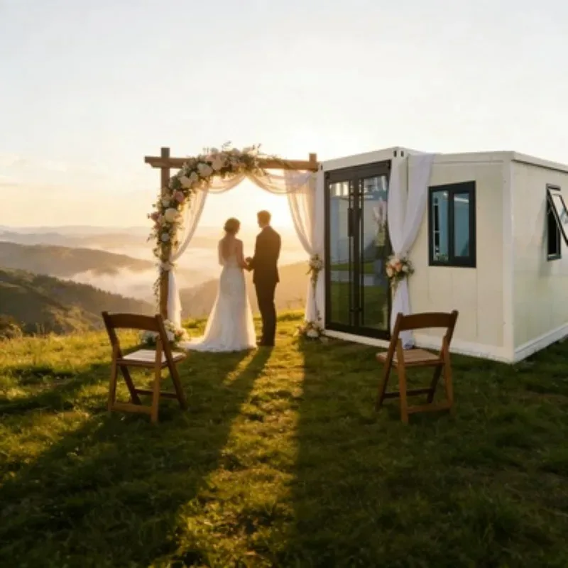 Steel Frame Folding Container House Hurricane Proof Wind Resistant Prefab Tiny Home