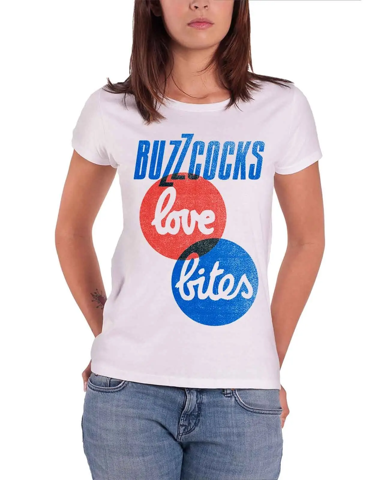 Белая женская футболка с логотипом группы Love Bites