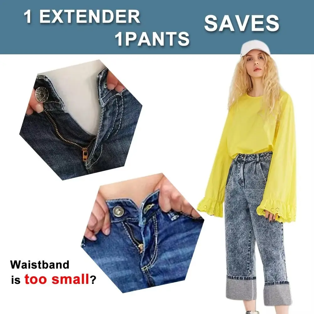 Denim Clothe Waisband Extender Flexible Waist Extension Waist Extension Snap Adjustable Pregnancy Support Jeans Belt Unisex