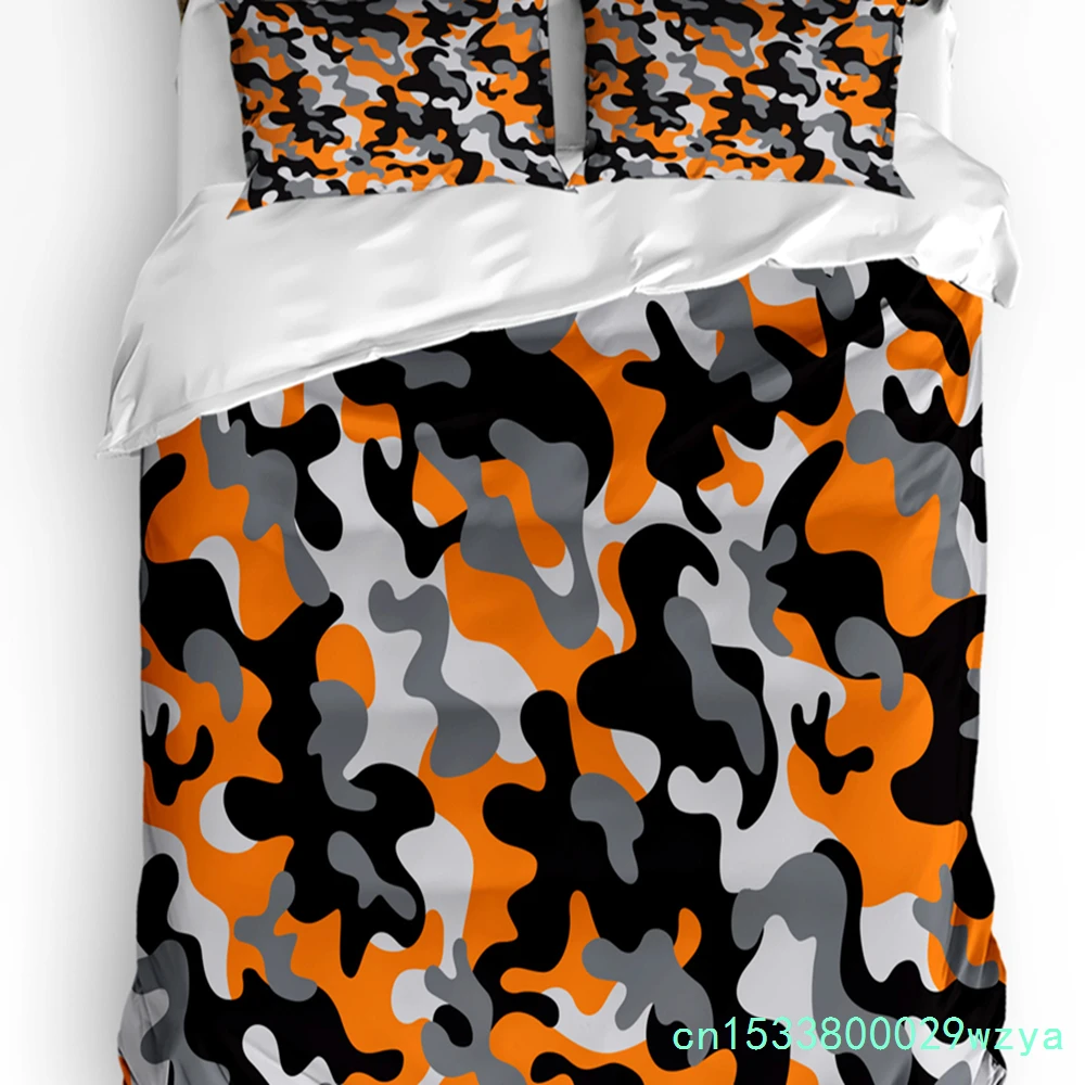 Orange Bedding Set For Bedroom Bed Home Royal Antique Motifs With Vintage Traditional Duvet Cover Quilt Cover And Pillowcase
