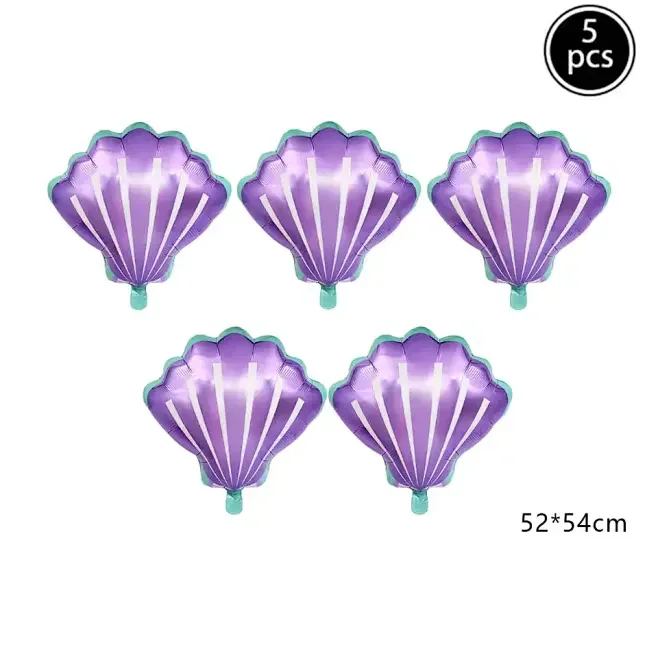 5 teile/satz Meerjungfrau Schwanz Muscheln Luftballons Unter die Tiefsee Meerjungfrau Thema Party Dekorationen Baby Dusche Mädchen Geburtstag Party Gefälligkeiten – Detail 11