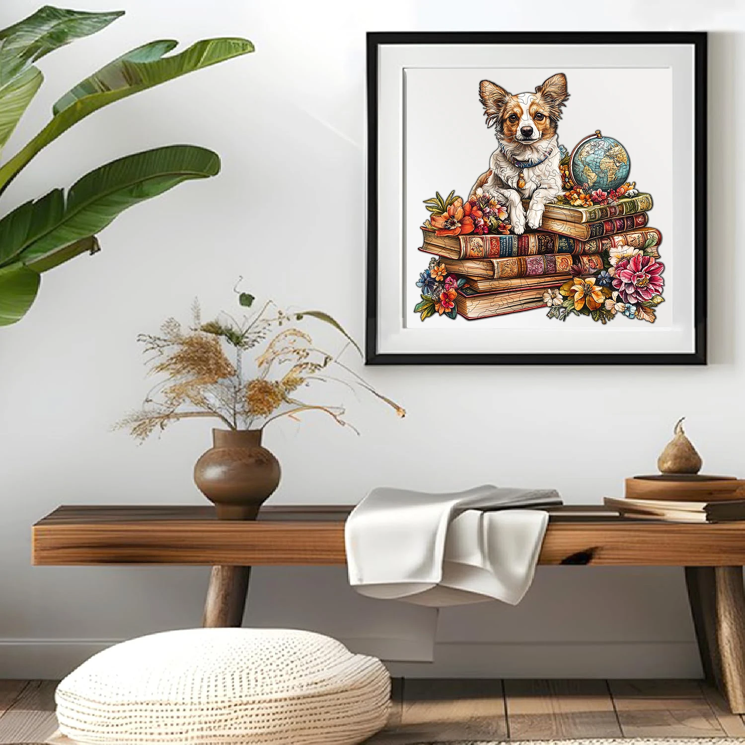 لغز خشبي لطيف على شكل جرو فضائي: لعبة دعابة الدماغ على شكل حيوان غير منتظم | لعبة فنية للديكور للبالغين - عطلة حفلات فريدة من نوعها #2