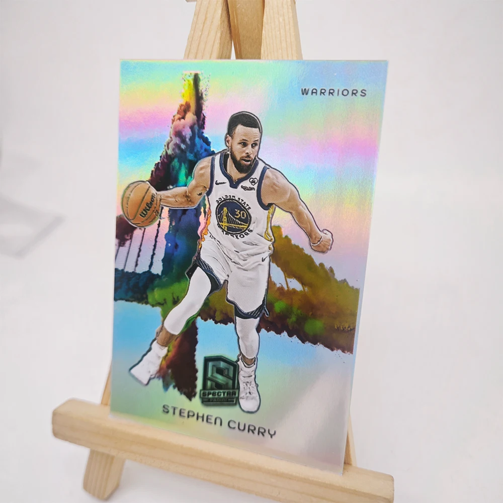 Cartes de collection de basket-ball PANINI 2024, fumée colorée Durant Doncic Morant Wembanyama James, texture laser arc-en-ciel faite maison, bricolage