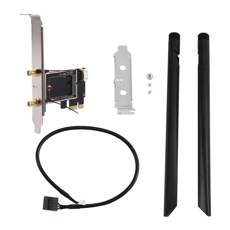 Adaptador de cartão wi-fi pci express de conectividade sem fio com 2 antenas externas