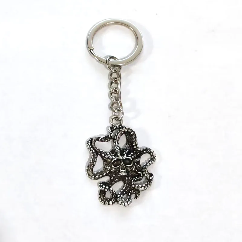 1pcs Skeleton Octopus Tentacle Sea Monster Charm Keychain