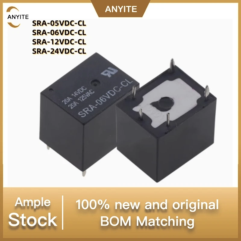 New 20Pcs/LOT  SRA- 05V 12V 24VDC-AL  SRA-05VDC-AL    SRA-12VDC-AL-   SRA-24VDC-AL   4pin 20A  T74