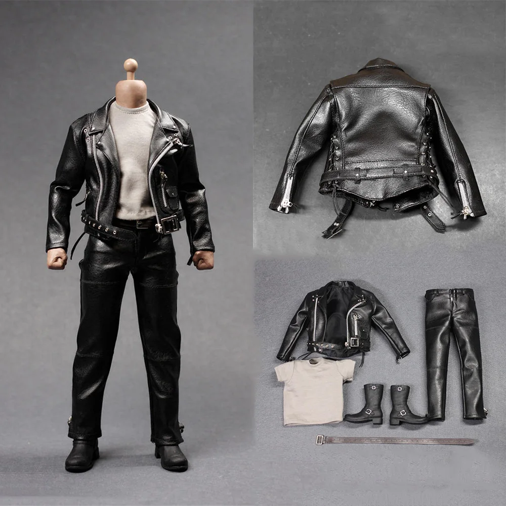 ASTOYS AS044 GC016 1/6 Arnold Men Soldier Leather Coat Motorcycle Street Punk Clothes Accessory For 12'' Strong Figure Body