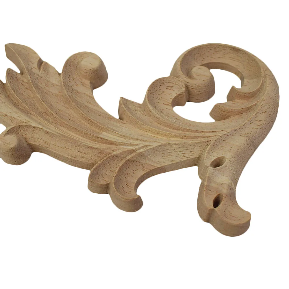 Calcomanía de tallado en madera para decoración de puertas, marco de aplique de esquina, 4 piezas, 16x8cm, figuritas decorativas de muebles, miniaturas de madera