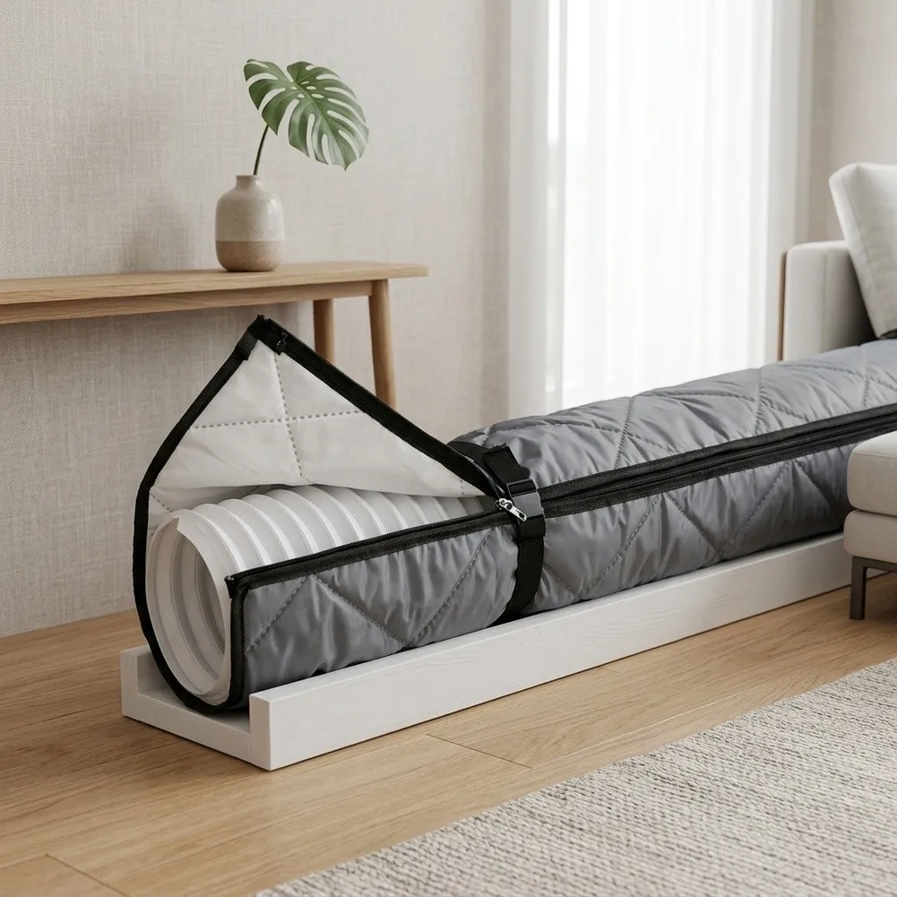 Oxford Cloth Air Conditioner Hose Insulation Cover with Full-Length Zipper Dust Shielding and Optimized Thermal Performance