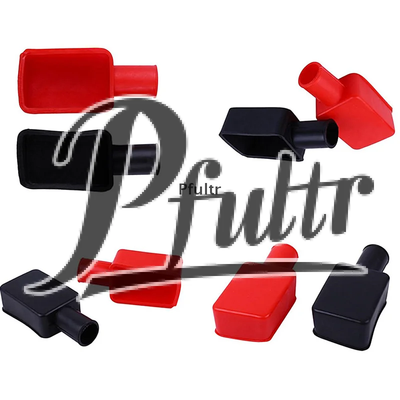 

2Pcs BLack+Red Universal Car Battery Terminal Cap Negative Positive Terminal Covers Protector Replacement Batteries Car