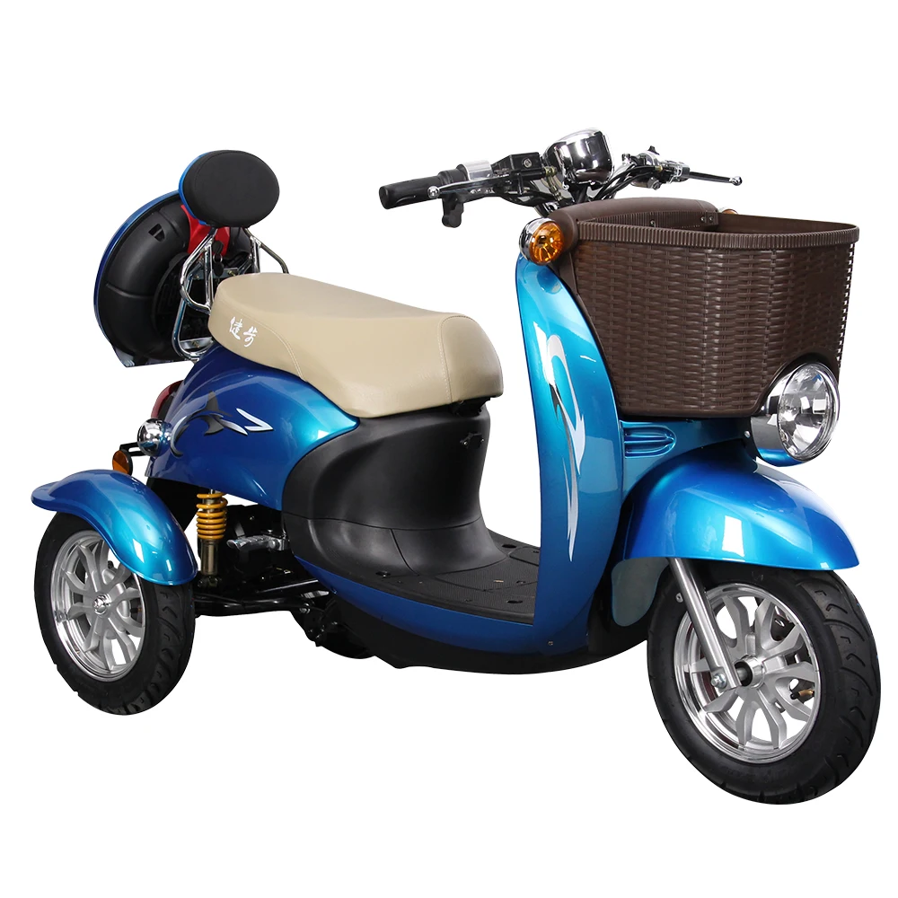 T412 500W ثلاث عجلات سكوتر كهربائي دراجة ثلاثية العجلات الكهربائية التنقل سكوتر المسنين E سكوتر مع موافقة الشارع