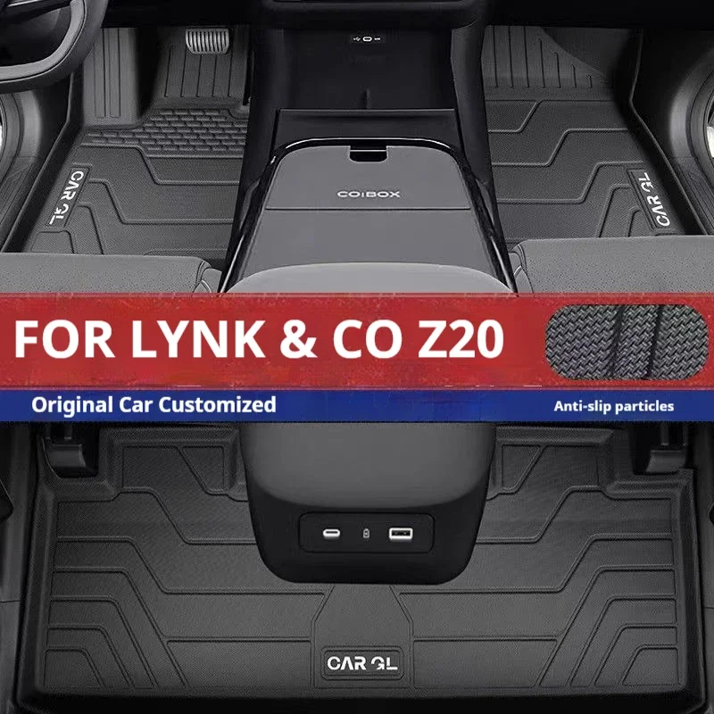 3Pc/Set Waterproof Non-slip Fully Surrounded Special Foot Pad For LYNK&CO Z20 Floor Mats 2024 2025 TPE 