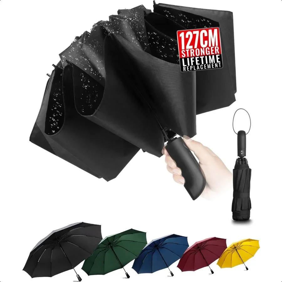 

Дорожный перевернутый зонт, компактный ветрозащитный автоматический обратный зонт для дождя, складной портативный 10-реберный большой зонт