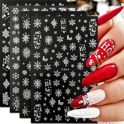 Nail Art 3d Decals Shining Glitters Winter Christmas Snowflakes Adhesive Sliders Nail Stickers Decoration For Nail Tips Beauty