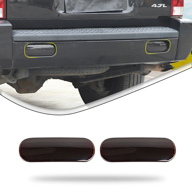 For Jeep Commander 2006-2010 Rear Fog Light Cover Taillight Lamp Cover Decoration Trim Exterior Parts Smoked Black