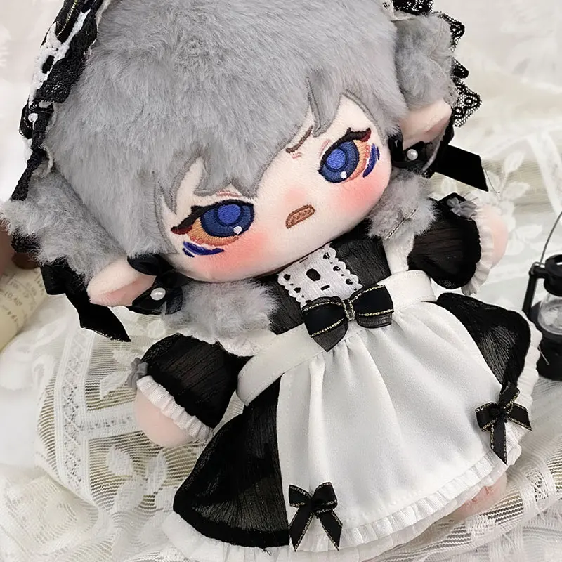 20cm Plush Toy Doll Dress With Bow Black And White Dress French Maid Dress Cute Baby Dress Set Male And Female Birthday Gifts