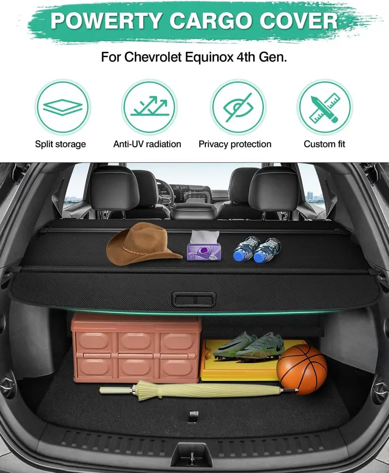 Muslogy Retractable Trunk Cargo Cover For 2024-2025 GMC Acadia, Chevy Traverse & Buick Enclave - Privacy Shade Accessory