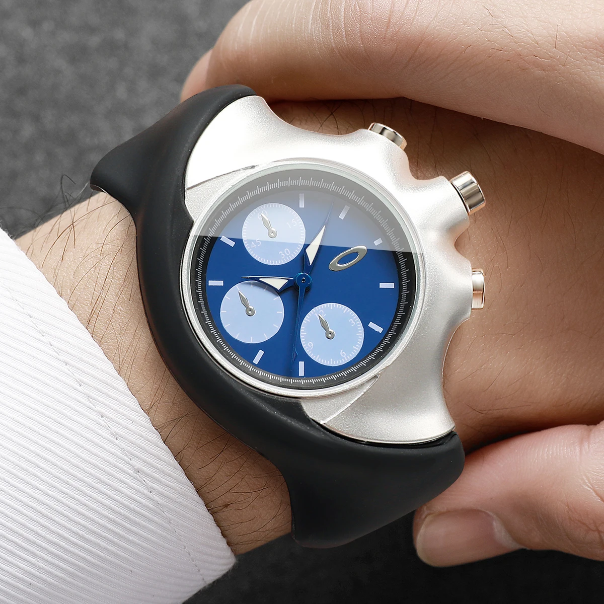 Unique Irregular Dial Men's Sport Watches Casual Silicone Strap Quartz Wristwatch Male Clock Relogio Masculino（Without Box）