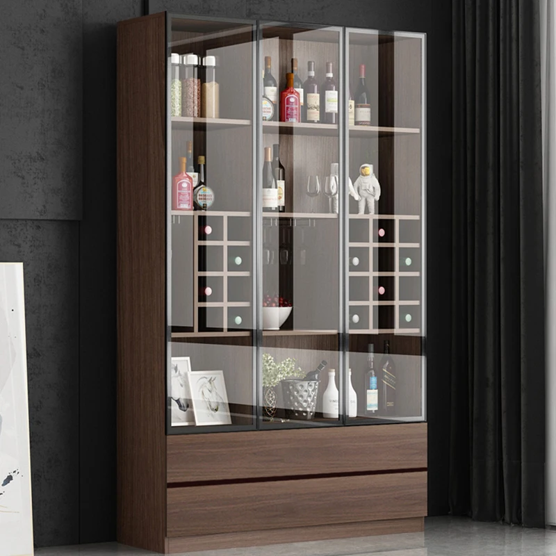 Bar Cabinet Liquor Showcase Furniture Wine Glass Wall Storage Home Simple Closet Bottle Wijn Kast Modern Drink Restaurant Retail