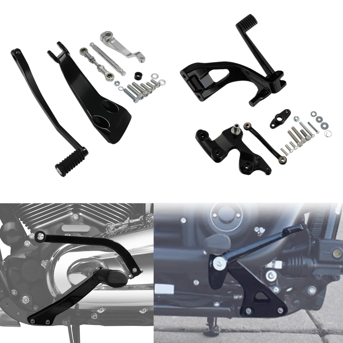 

Motorcycle Mid Controls Shift Brake Side For Harley Sport Glide Fat Bob FLSB FXFB FXFBS 2018-2023 22 21 19 2020 Black