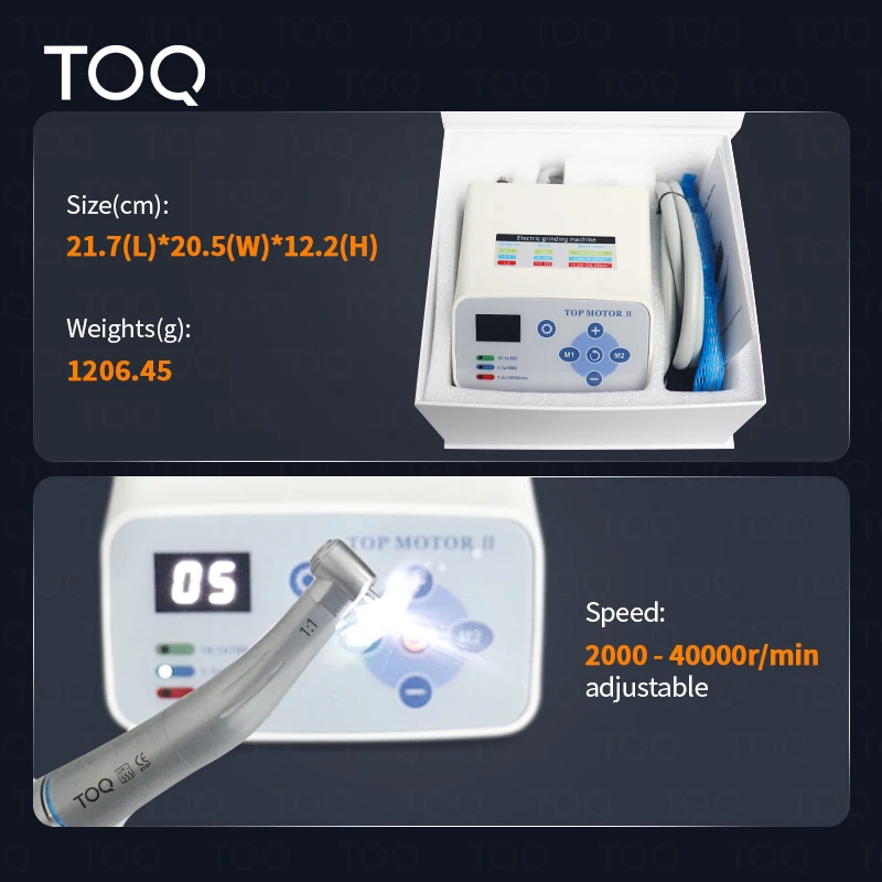 Dental Fiber Optic Touch Screen type Electric Motor with Internal Water Spray and LED Connector for Fiber Optic 1:1 1:5